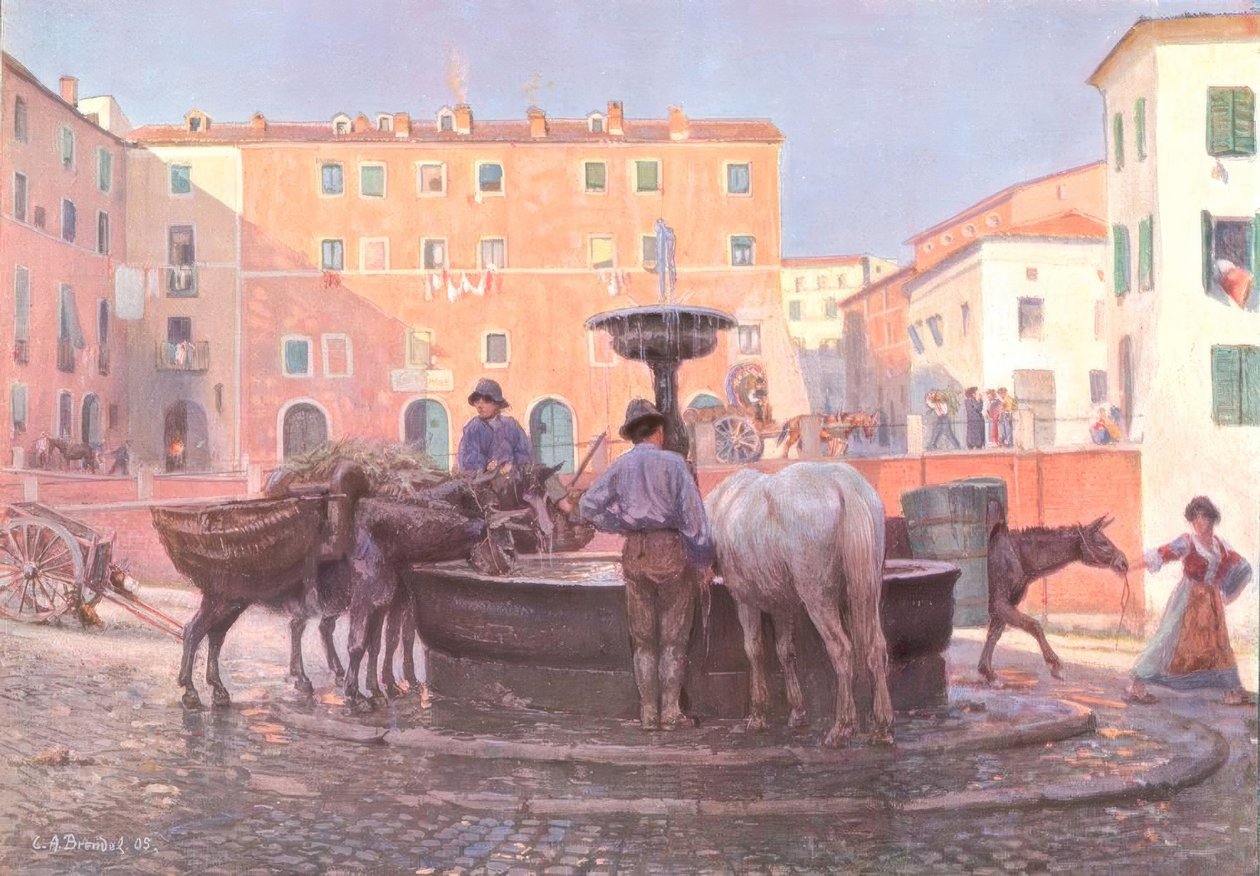 Vid fontänen i Genzano av Carl Alexander Brendel