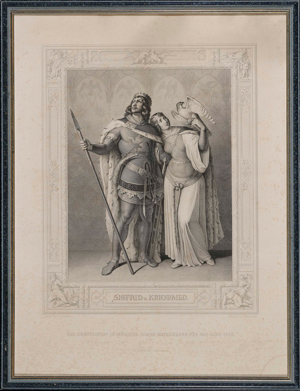 Nibelungenlied. Siegfried och Kriemhild, 1860. av Carl Arnold Gonzenbach
