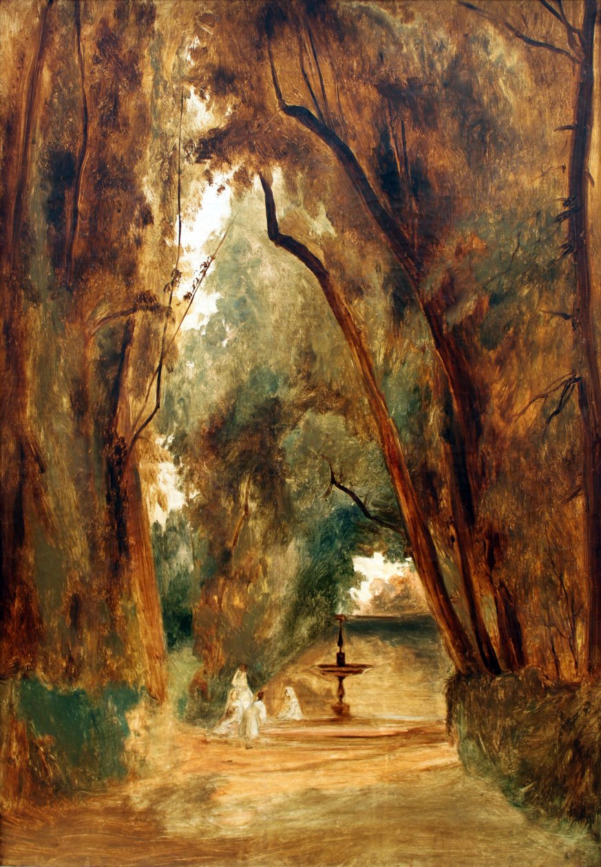 Park av Villa Borghese av Carl Blechen