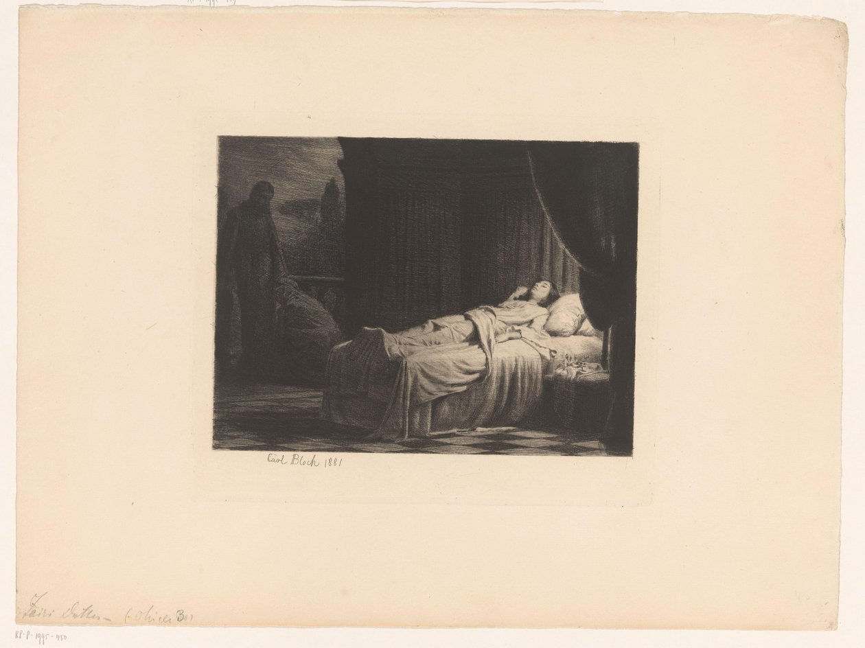 Döden som en dam, med tillbedjaren av Carl Bloch