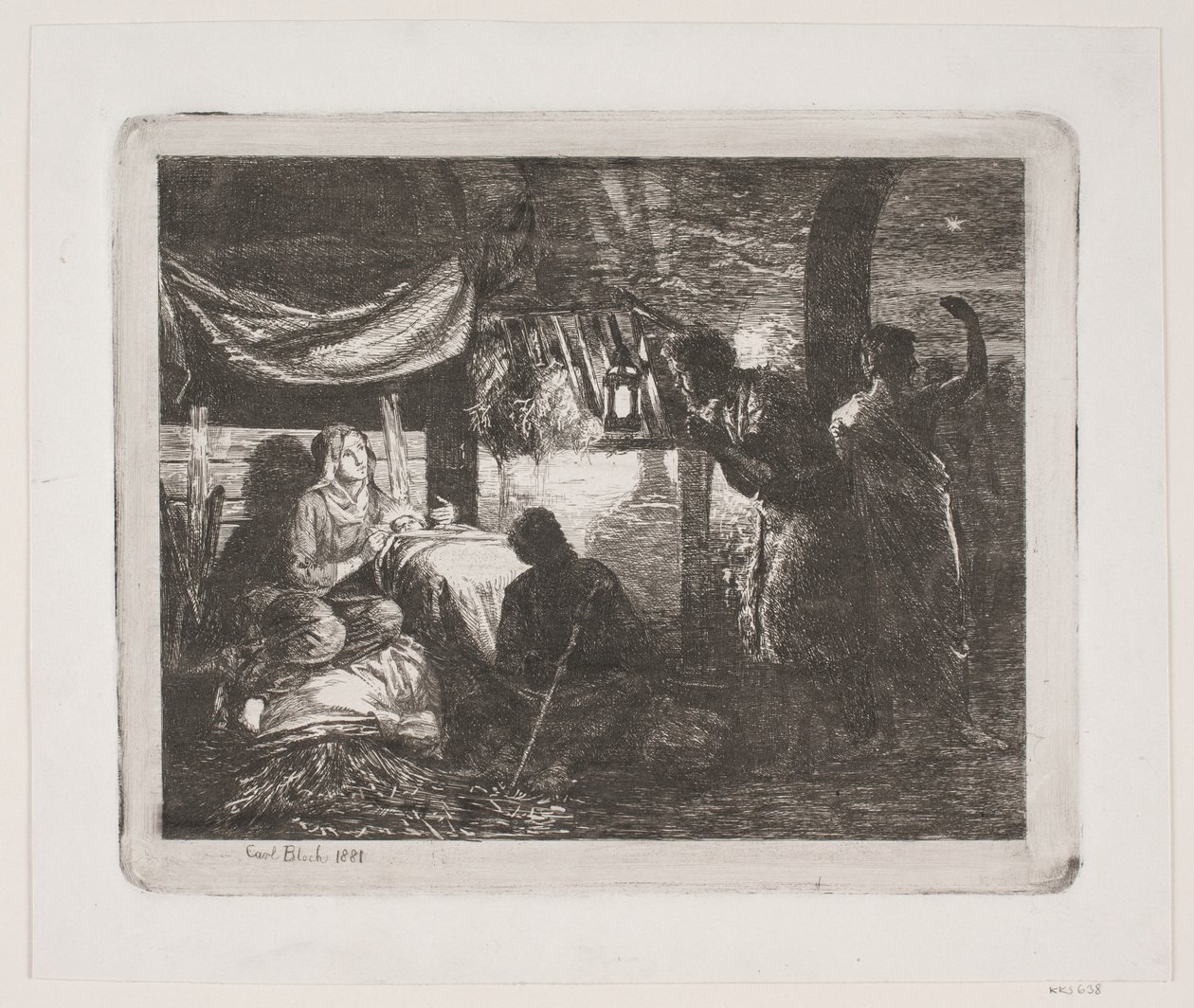 Tillbedjan av herdarna av Carl Bloch
