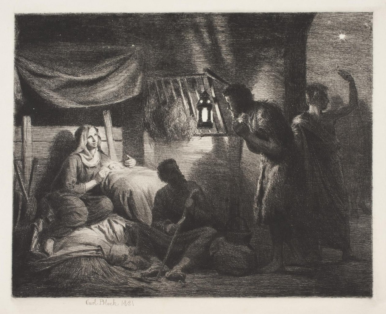 Tillbedjan av herdarna av Carl Bloch