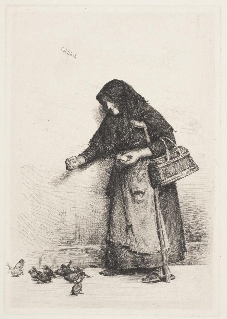 Hustrun med sparvarna av Carl Bloch