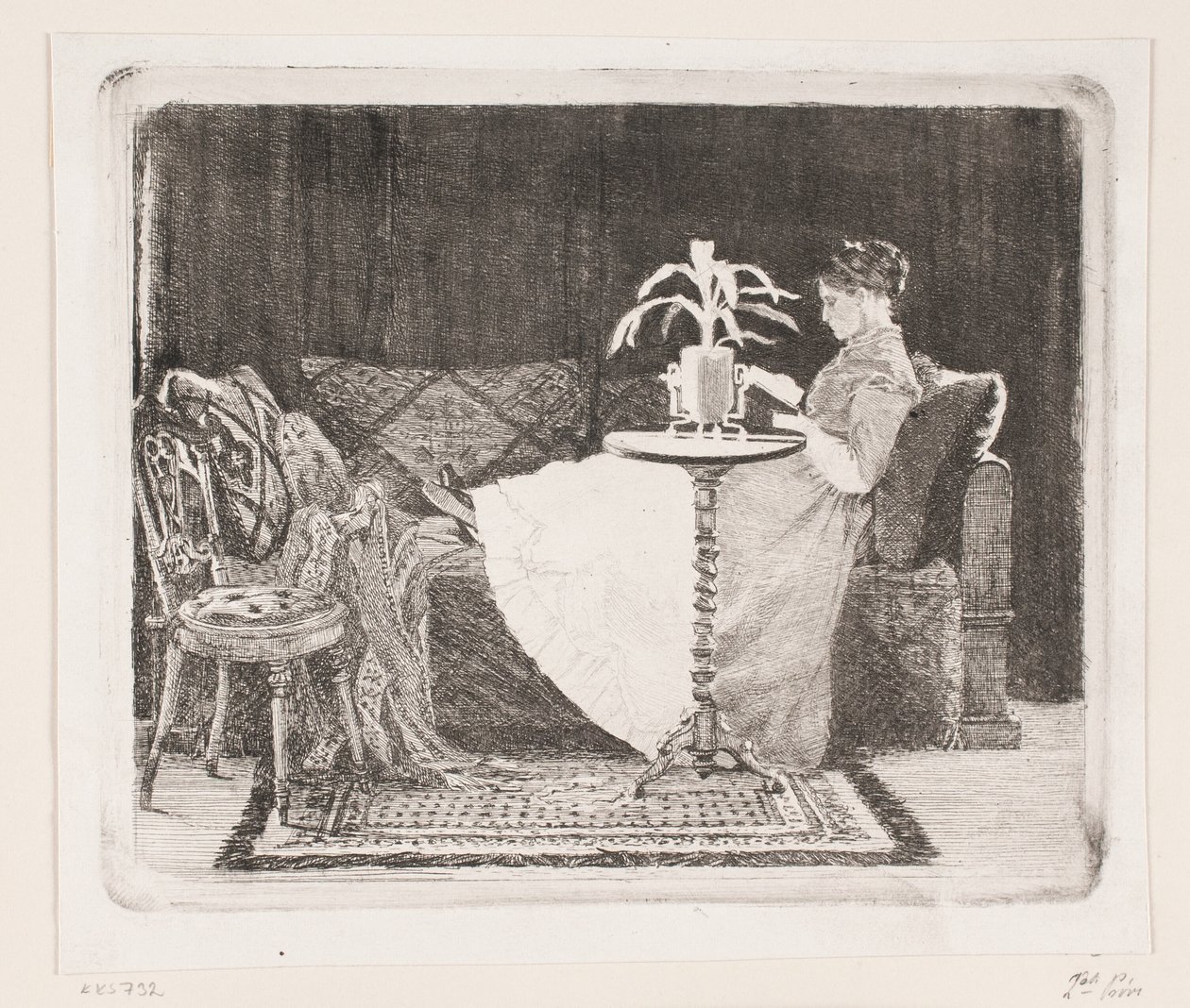 Läsande dam av Carl Bloch
