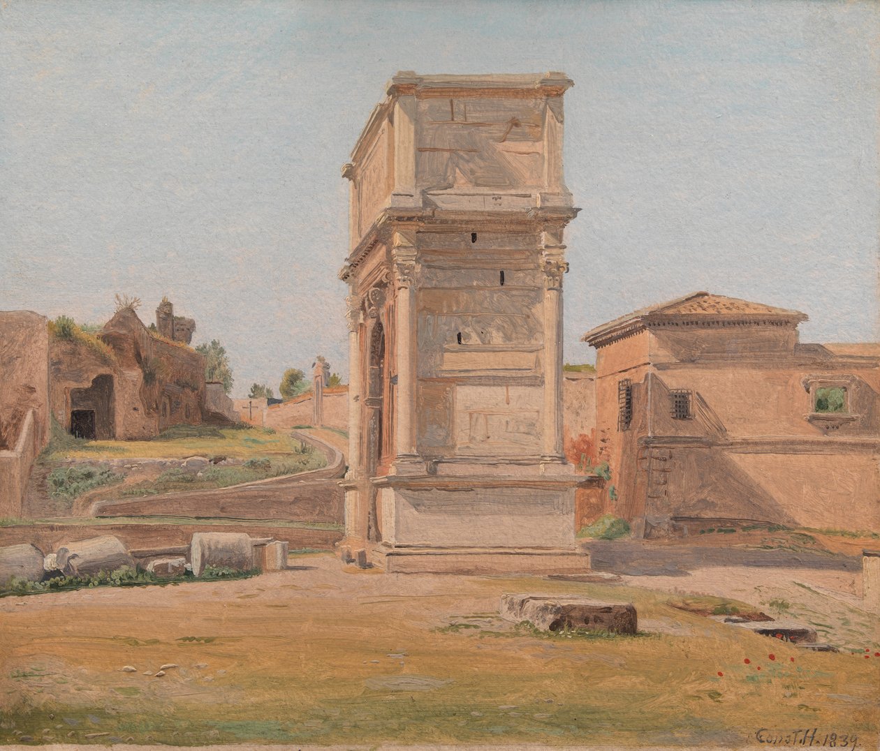 Titusbågen i Rom, 1839 (olja på papper på duk) av Carl Christian Constantin Hansen