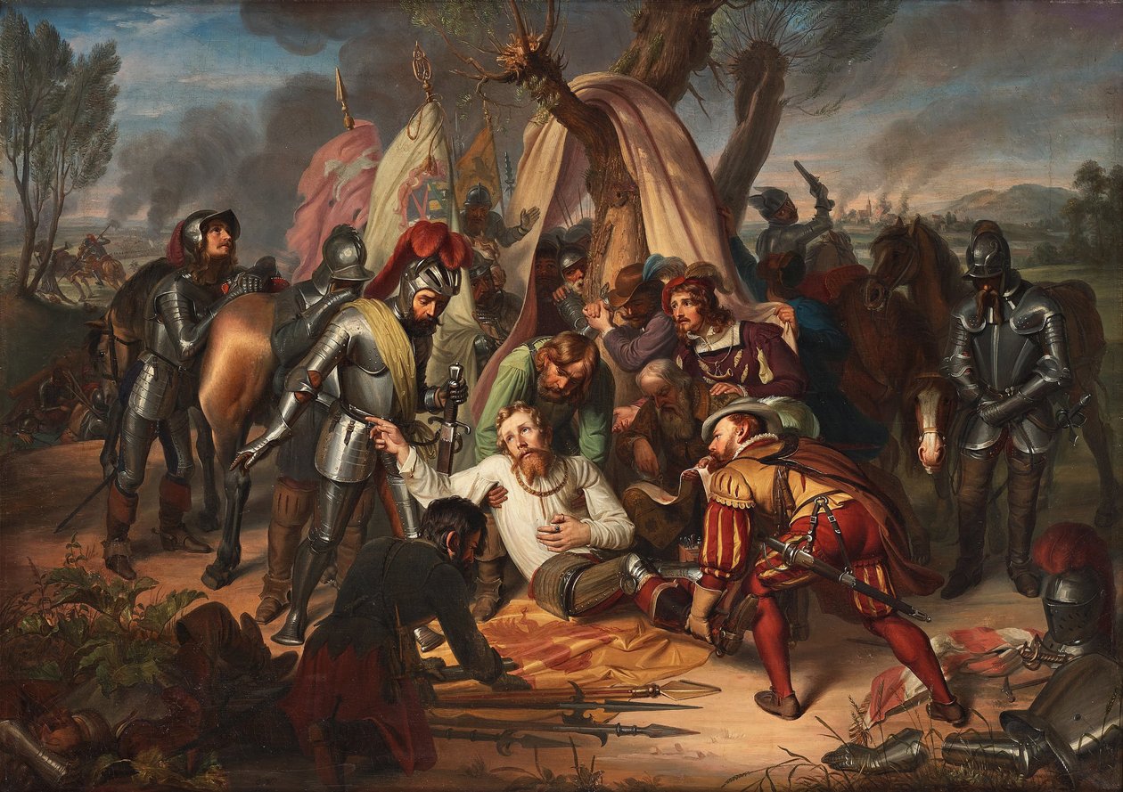 Maurice, kurfurste av Sachsen vid slaget vid Sievershausen, 1553, 1837. av Carl Christian Vogel von Vogelstein