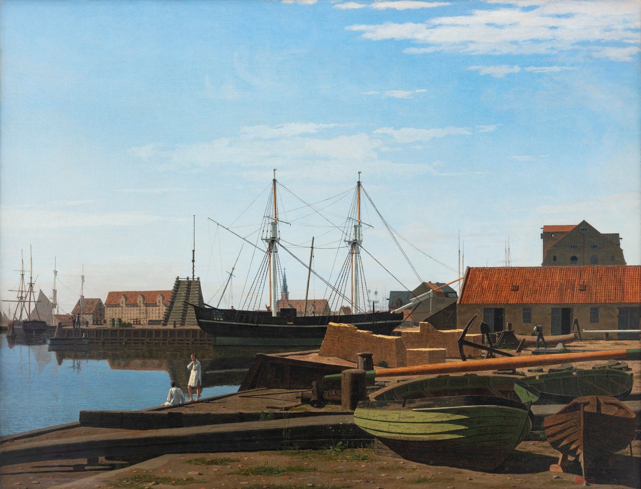 Utsikt över Larsen Square nära Köpenhamns hamn av Carl Dahl