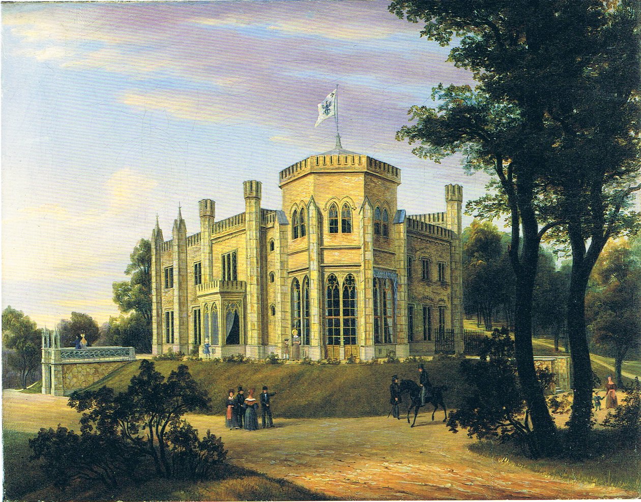 Tyska: Das Schloss des Prinzen Wilhelm in Babelsberg Prins Wilhelms slott i Babelsberg av Carl Daniel Freydanck