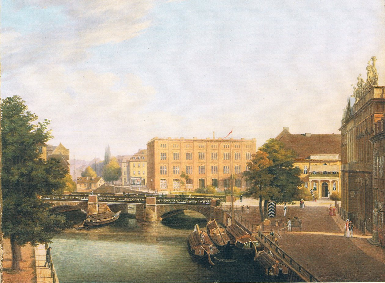 Kungliga Byggnadsskolan med Schlossbrücke i Berlin av Carl Daniel Freydanck