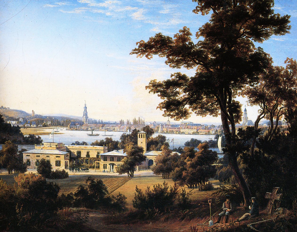 Stadens siluett av Potsdam över Glienicke av Carl Daniel Freydanck