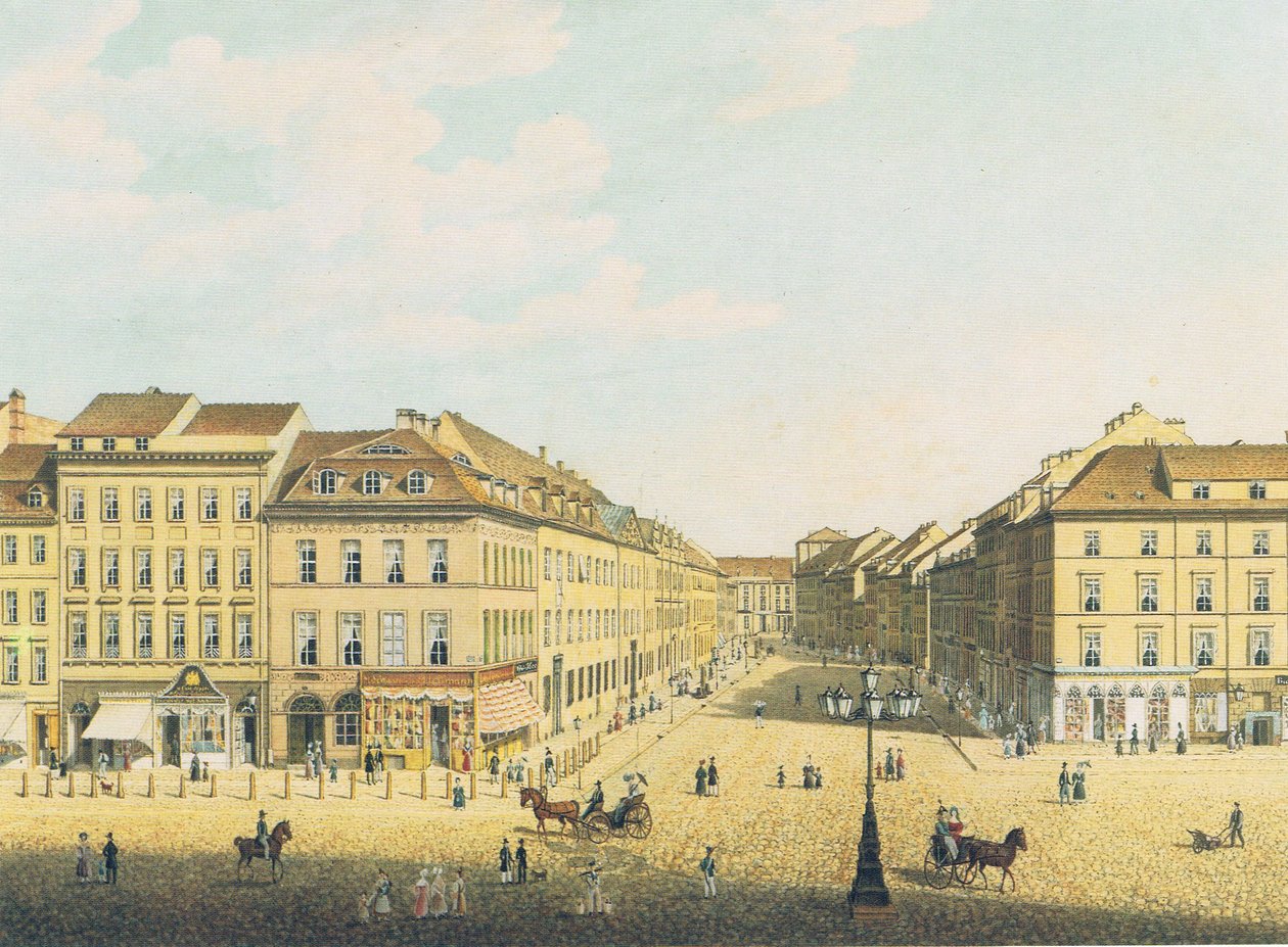 Vy från det kungliga slottet i Berlin till Breite Straße av Carl Daniel Freydanck