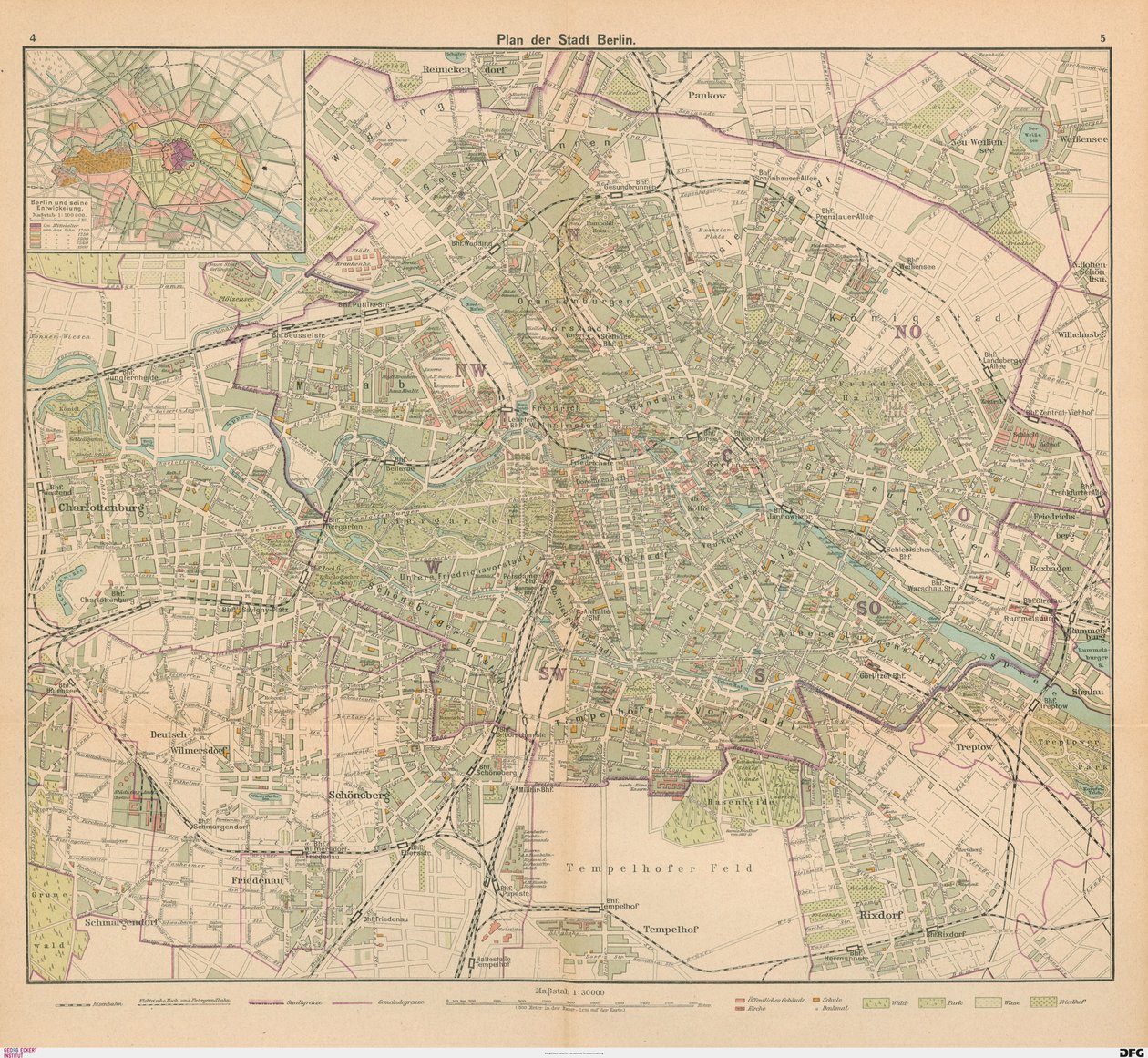 Plan över staden Berlin av Carl Diercke