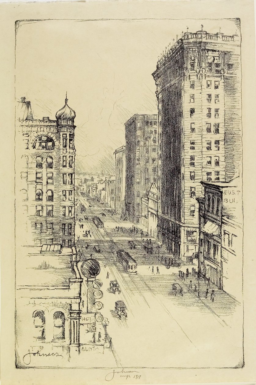 Hennepin Avenue nedanför Sixth Street av Carl Edward Johnson