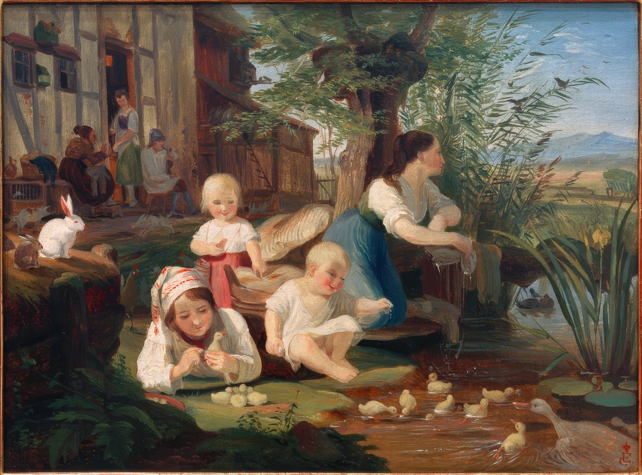 Mamma med barn av Carl Engel von Rabenau