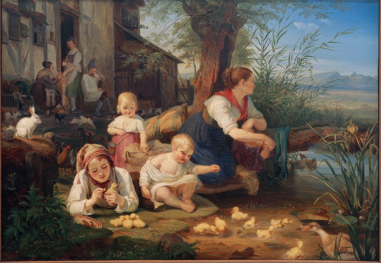 Mamma med barn av Carl Engel von Rabenau