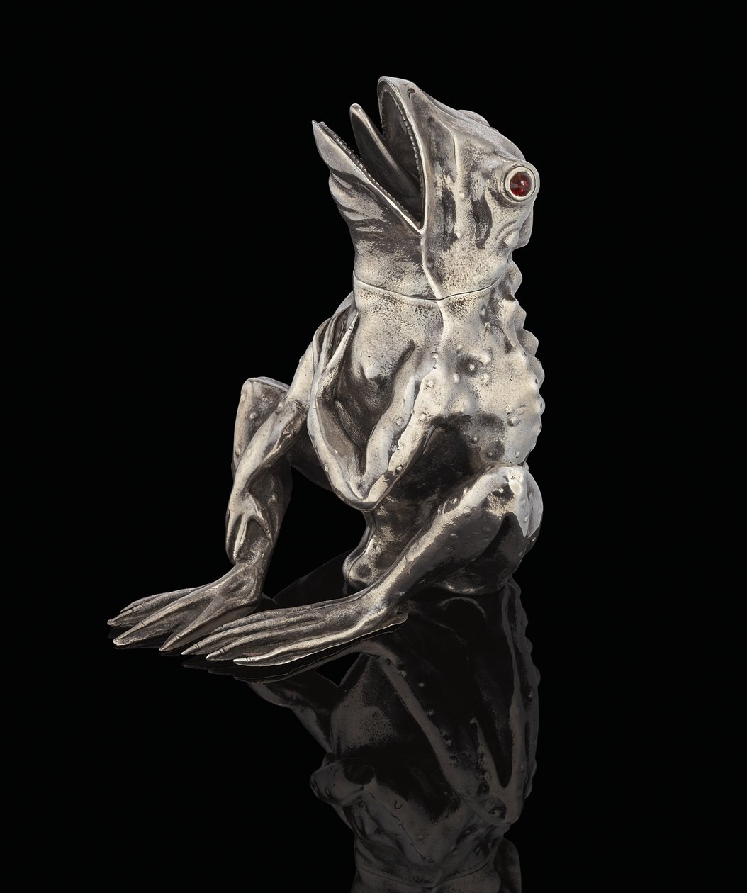 En silverkruka i form av en groda från Faberge, 1890 av Carl Fabergé