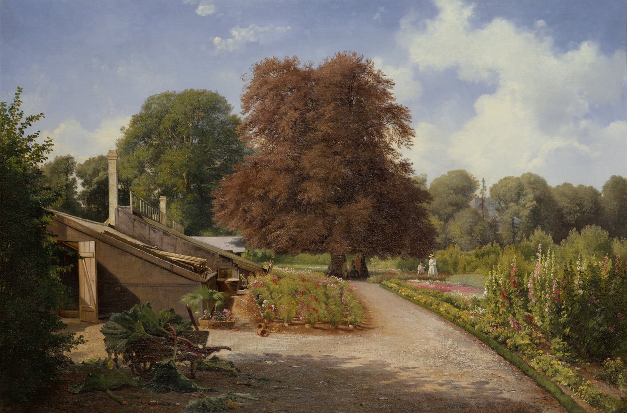 I trädgården (olja på duk) av Carl Frederick Aagaard