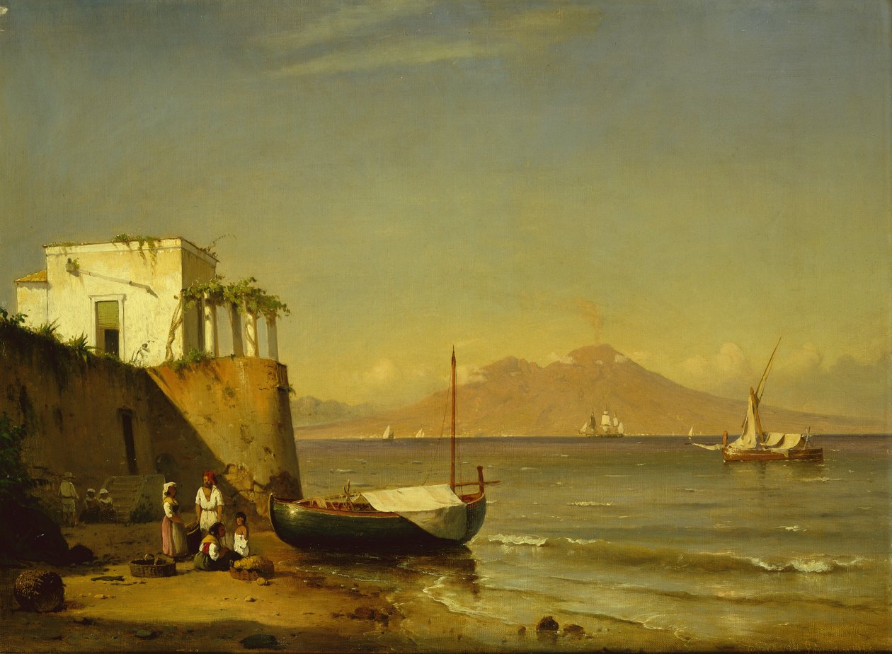 Vesuvius sett från Capri (olja på duk) av Carl Frederik Sorensen