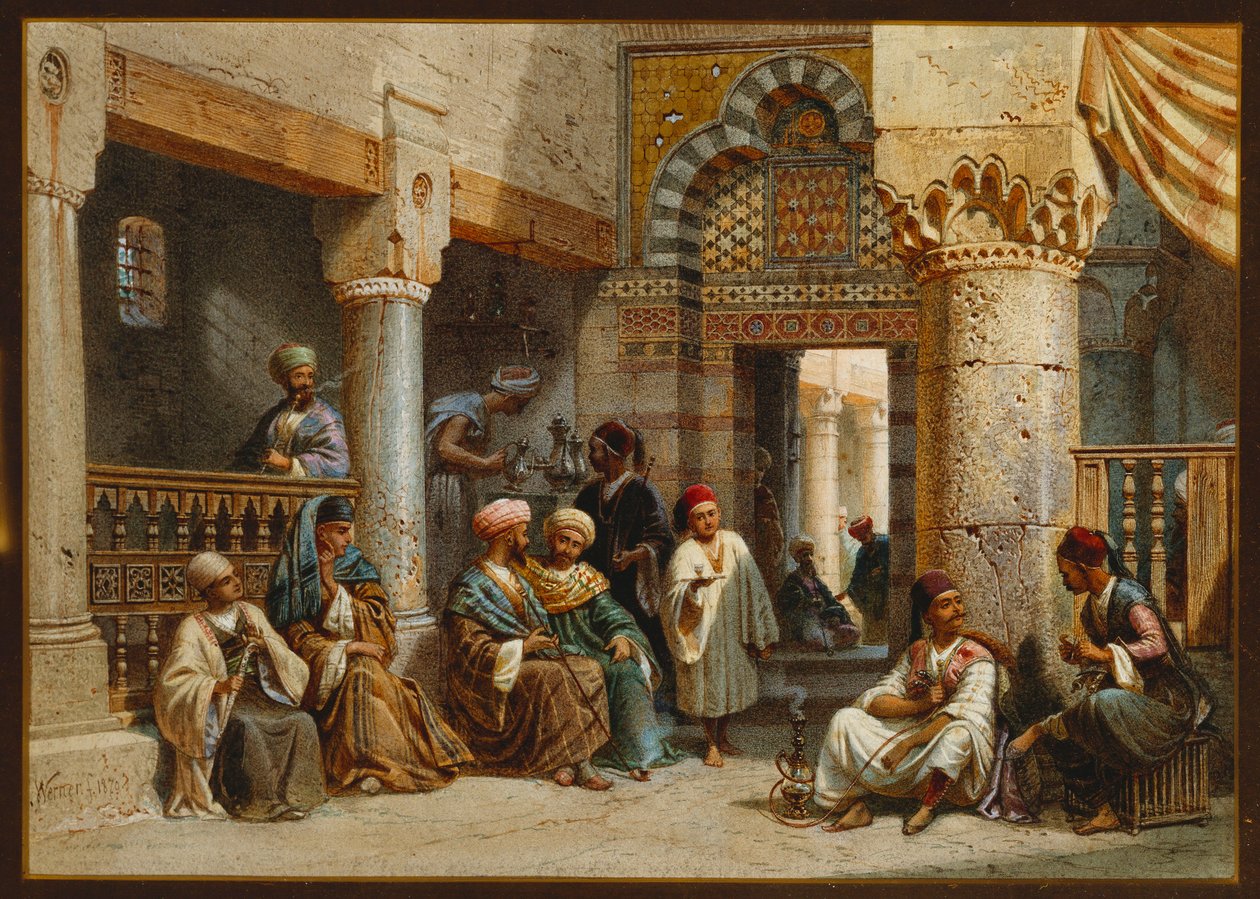 Arabiska figurer i ett kaffehus, 1870 av Carl Friedrich Heinrich Werner