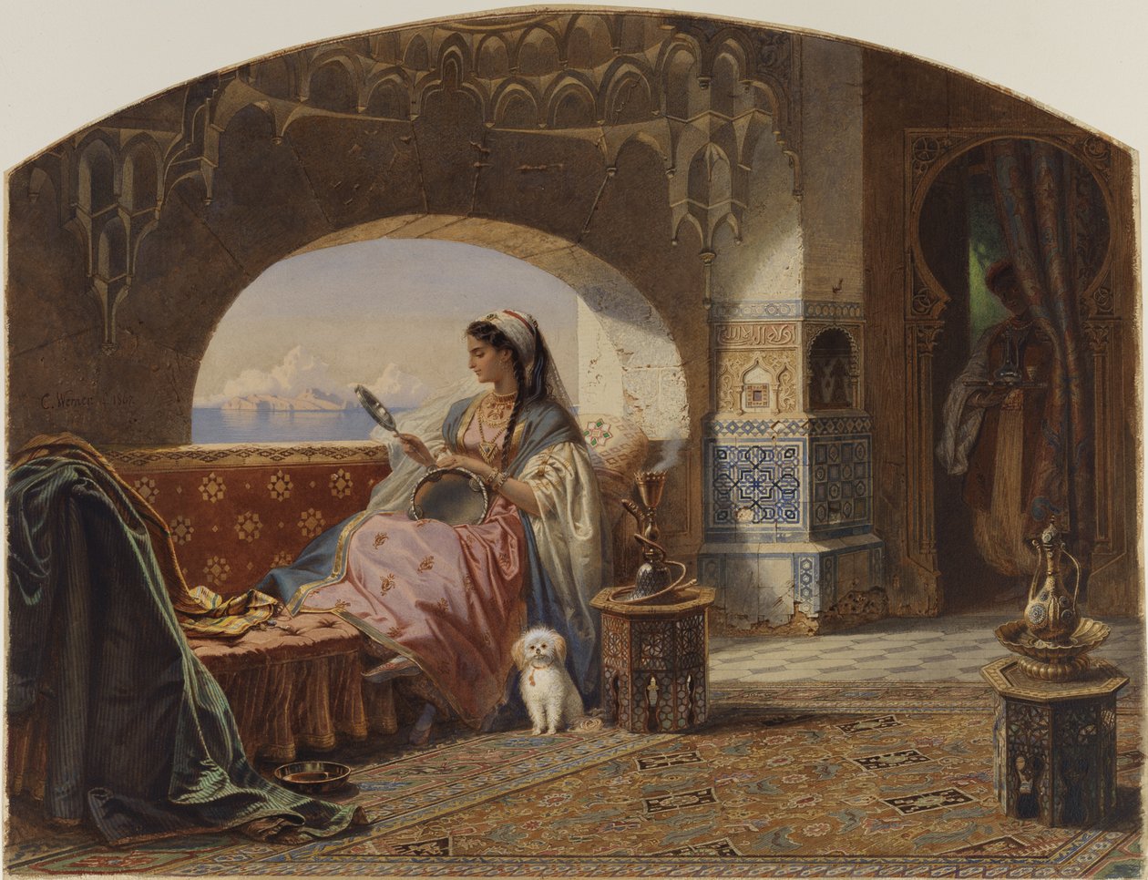 Skönhet med en tamburin av Carl Friedrich Heinrich Werner