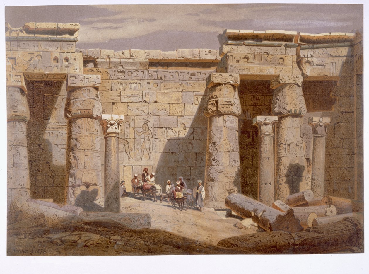 Van Medinets tempel, Thebe, 1874 av Carl Friedrich Heinrich Werner