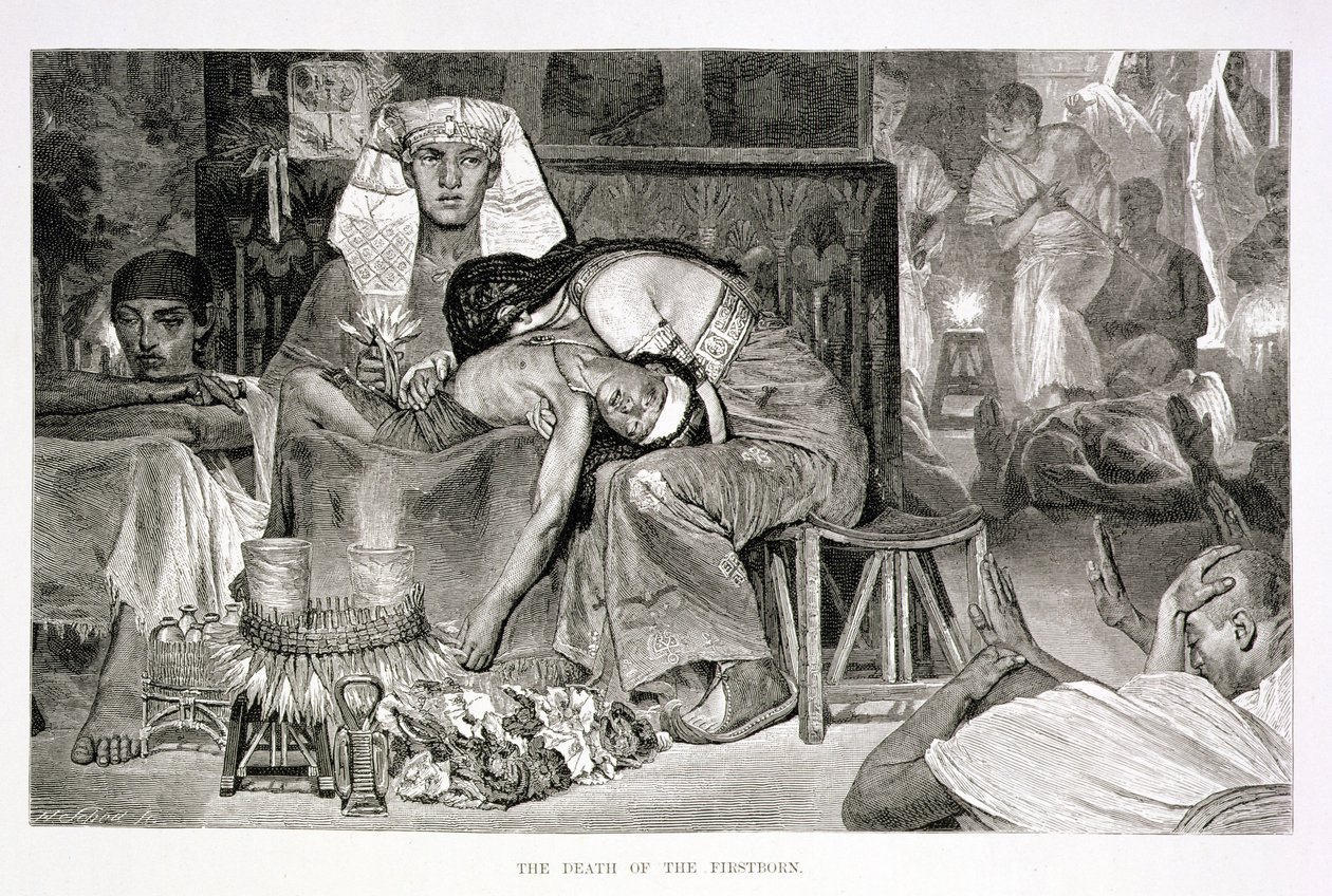 Kifo cha Mzaliwa wa Kwanza, karne ya 19 (kuchora kwenye karatasi). av Carl Friedrich Heinrich Werner