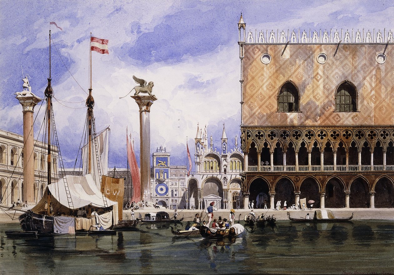 Piazzetta di San Marco, Venedig, 1839 av Carl Friedrich Heinrich Werner