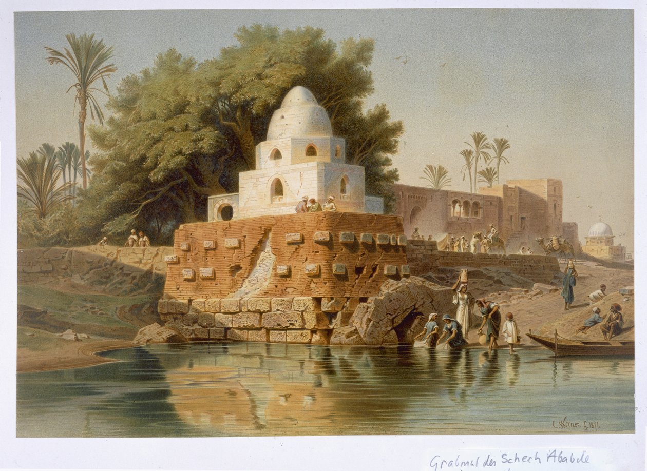 Sheikh Ababdas grav i Minya, Mellersta Egypten, 1871 av Carl Friedrich Heinrich Werner