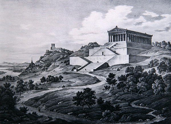The Walhalla (litho) av Carl Friedrich Heinzmann
