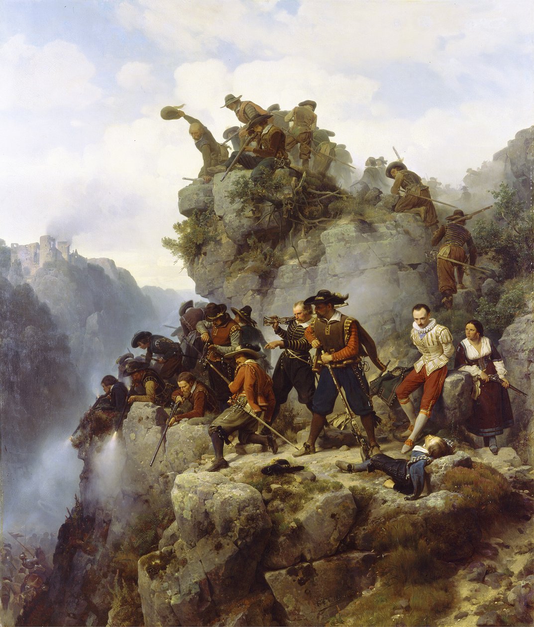 Skyttar i bergspasset av Carl Friedrich Lessing