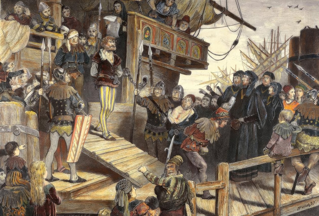 Införandet av piraten Klaus Störtebeker i Hamburg av Carl Gehrts