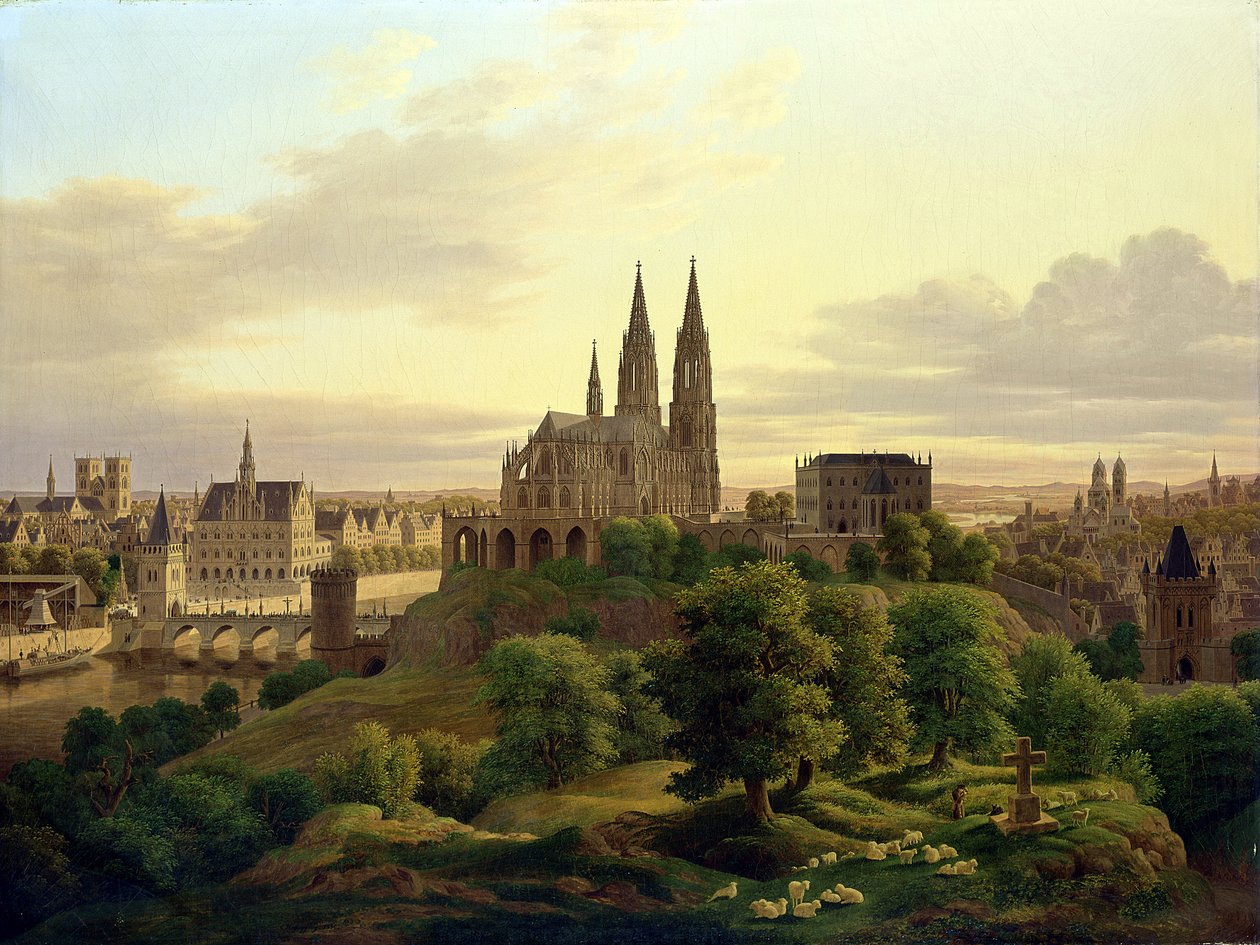 En medeltida stad 1830, 1830 av Carl Georg Adolph Hasenpflug