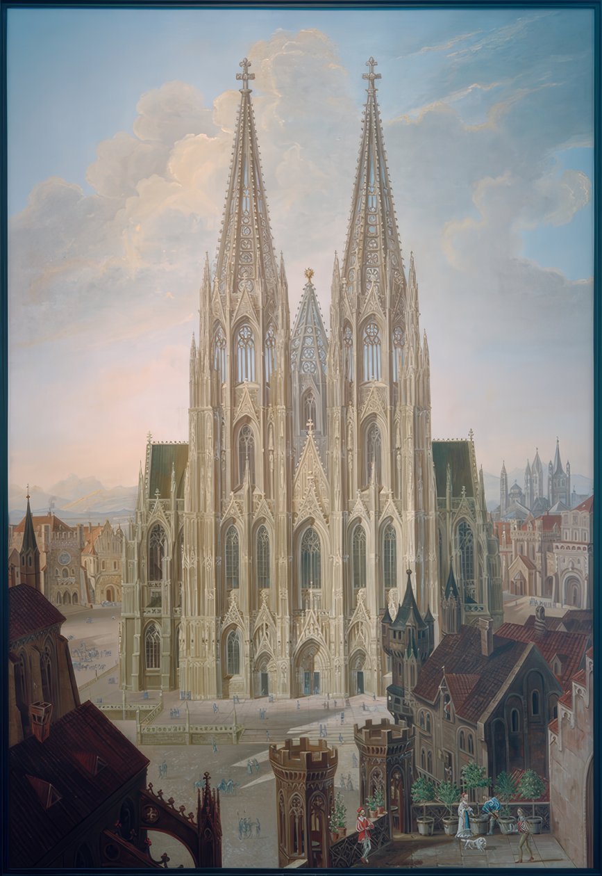 Västra fasaden av Kölner Domkyrkan av Carl Georg Enslen