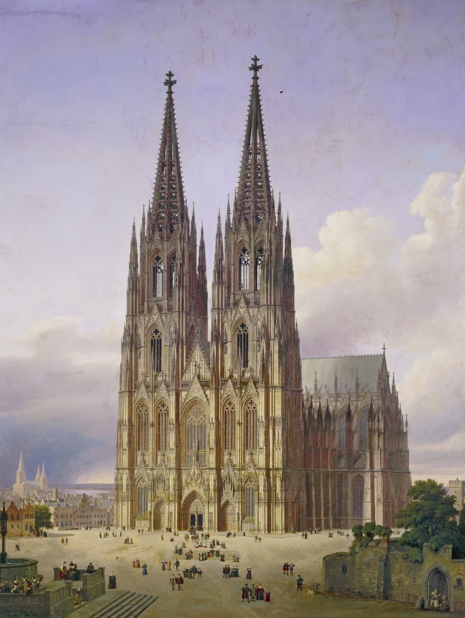 Idealisk utsikt över Kölnerdomen, 1834-1836 av Carl Georg Adolph Hasenpflug