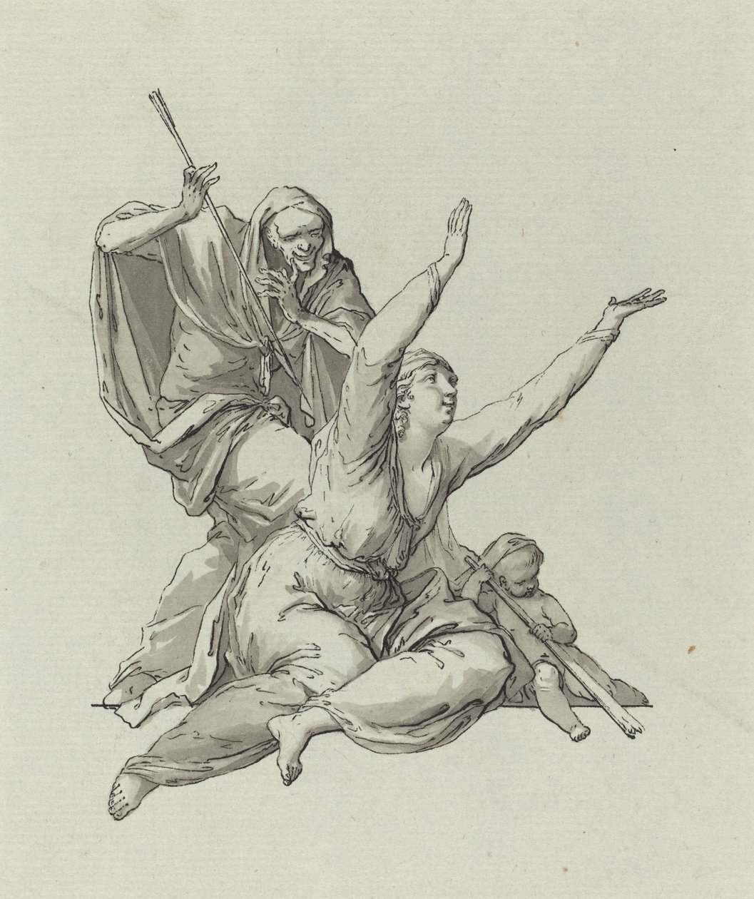 Death Stalking a Woman av Carl Gotthard Langhans