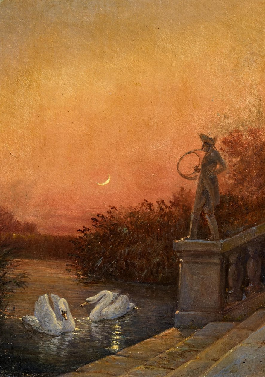 Gryning nära Moritzburgs slott av Carl Gustav Carus