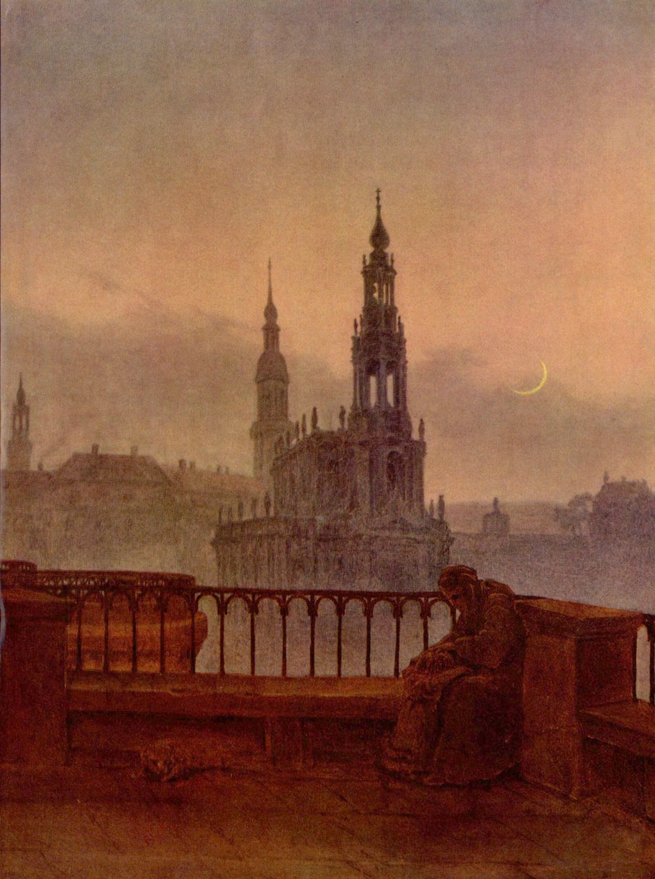 Tyska: Utsikt över Dresden från Brühls terrass Utsikt över Dresden från Brühls terrass av Carl Gustav Carus