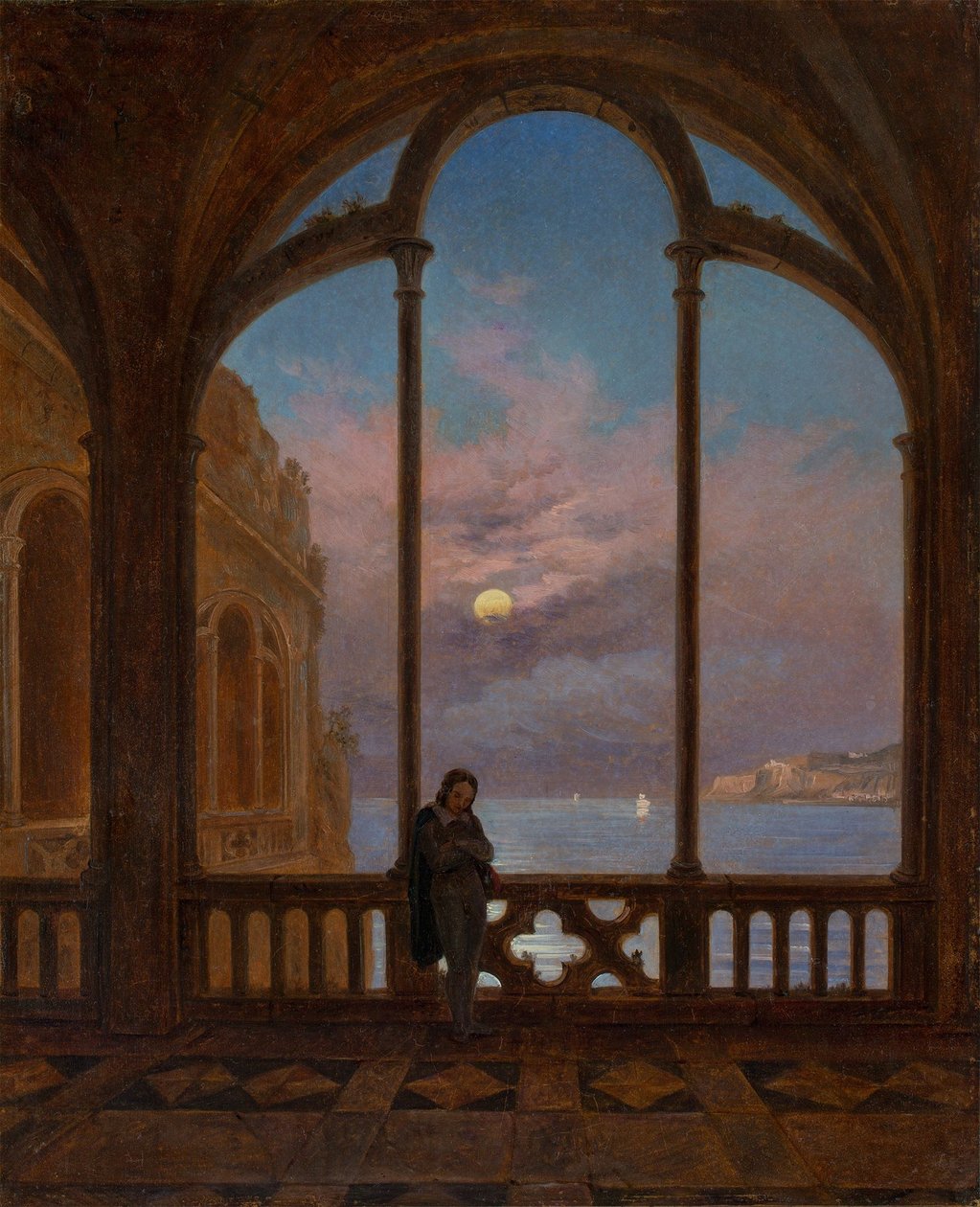 Tyska: Minnet av Neapel (Månskensnatt över Medelhavet) av Carl Gustav Carus