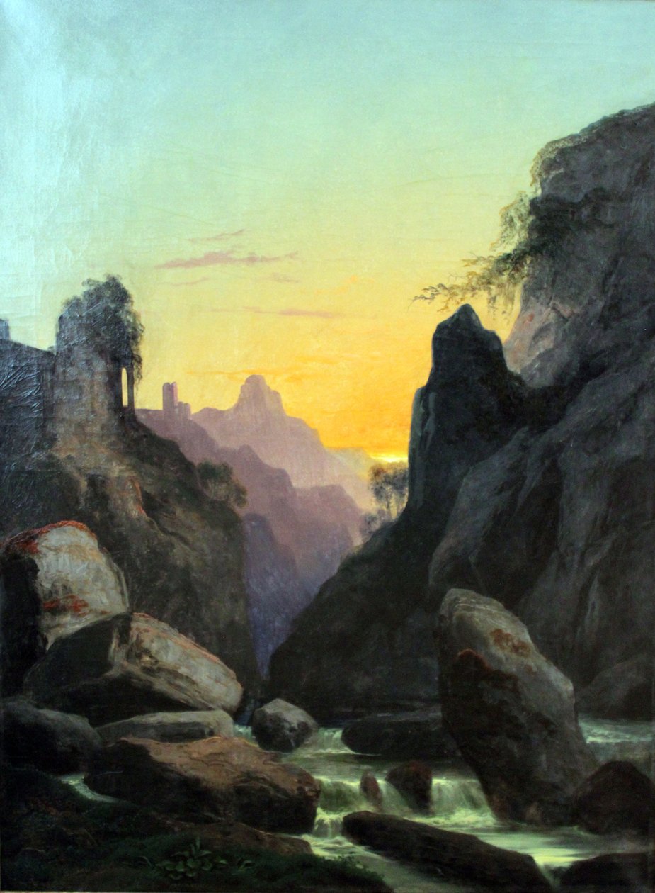 Tyska: Schönau bei Teplitz (Klyftan nära Schönau) Schönau nära Teplitz av Carl Gustav Carus