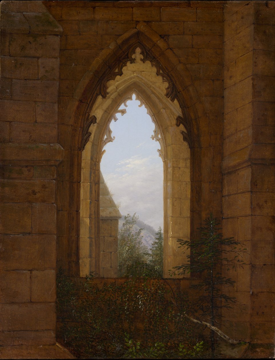 Gotiskt fönster i ruinerna av Oybin-klostret av Carl Gustav Carus