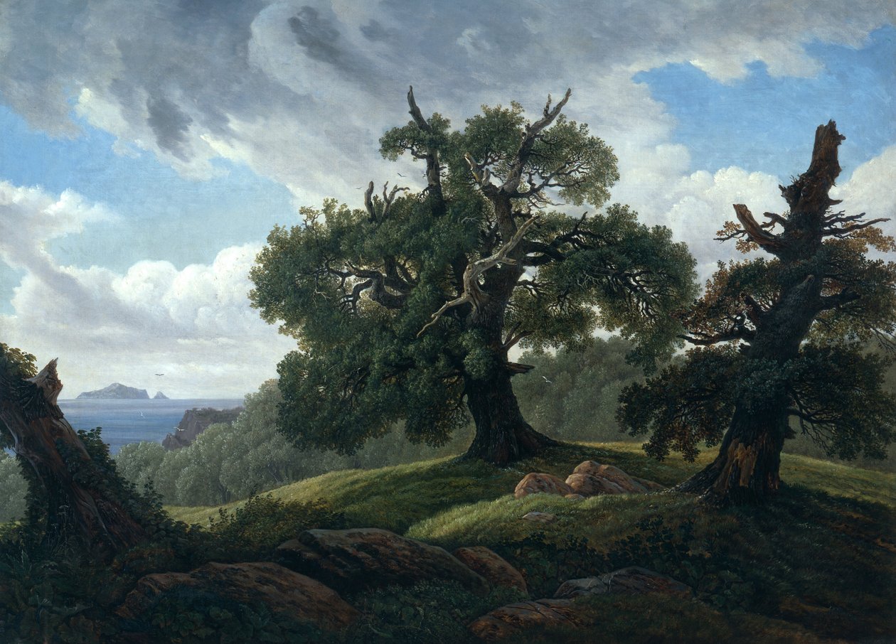 Minne av en skogsbevuxen ö i Östersjön Ekar vid havet, 1835 av Carl Gustav Carus
