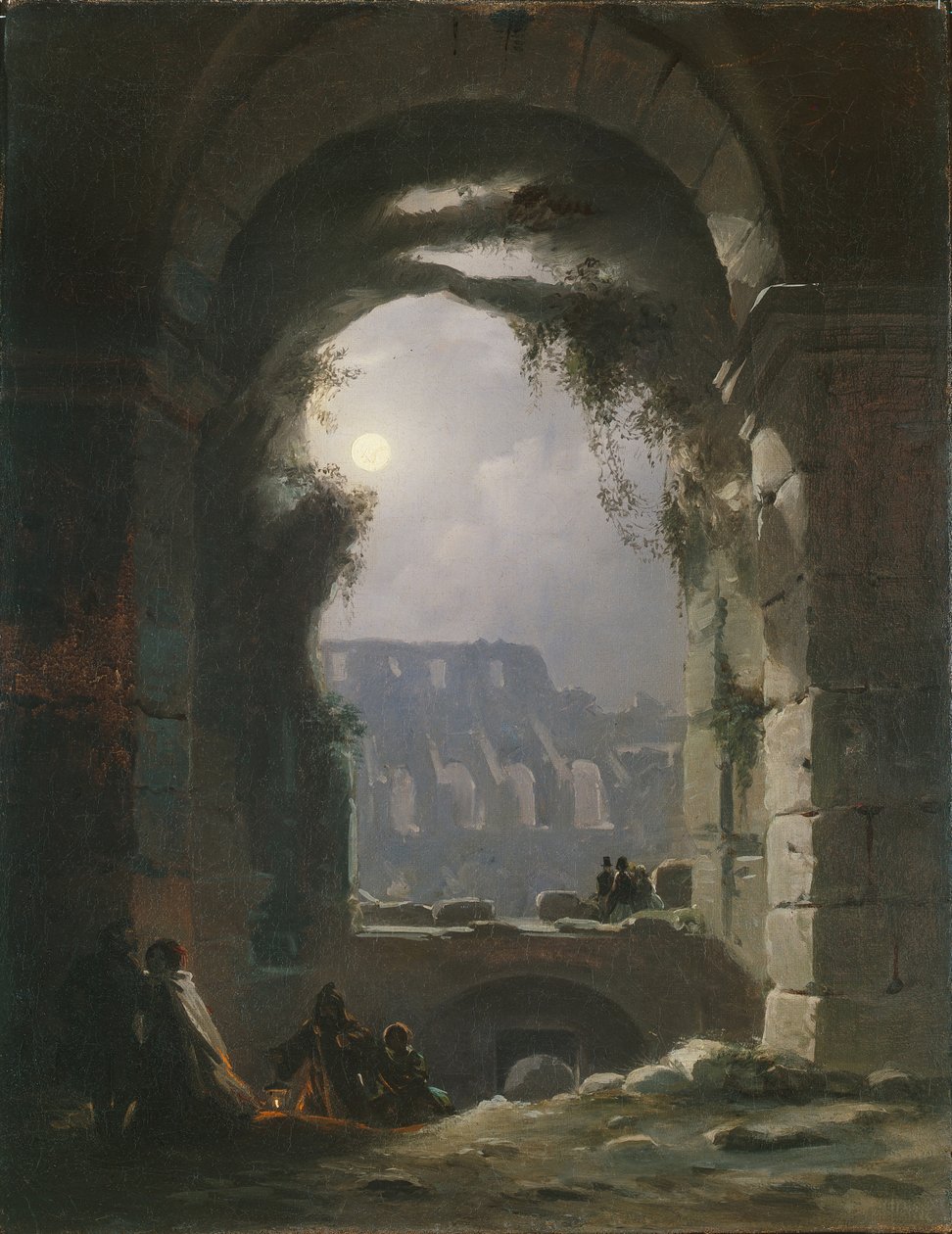 Colosseum i natten, tidigt 1830-tal av Carl Gustav Carus