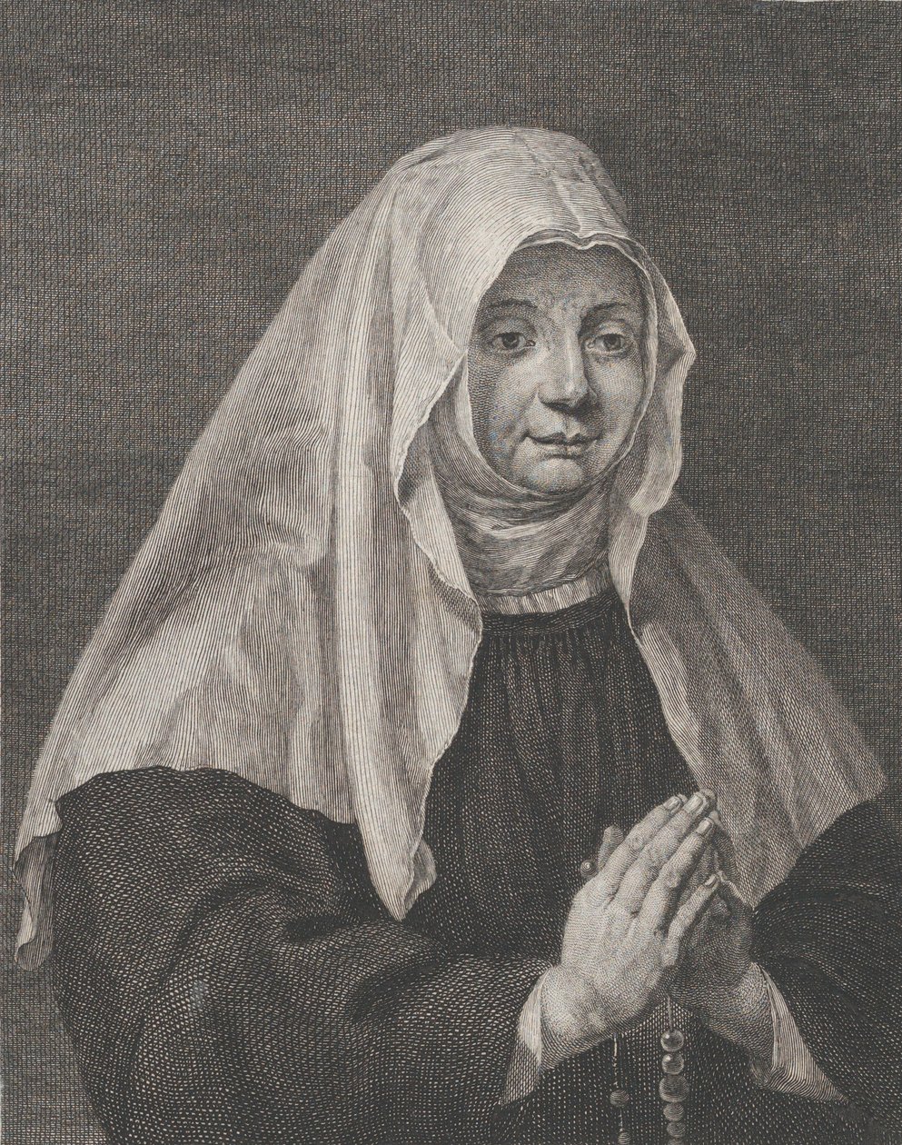 Porträtt av en bedjande nunna, ca. 1771. av Carl Guttenberg