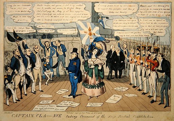 Kapten Cla – när han tog kommandot över fartyget, British Constitution, publicerad av S.W. Flores av Carl H. Heath