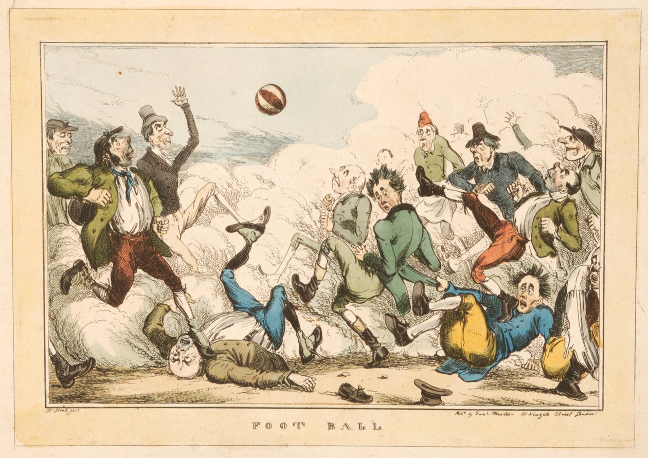 Fotboll på Londons gator, 1820 av Carl H. Heath