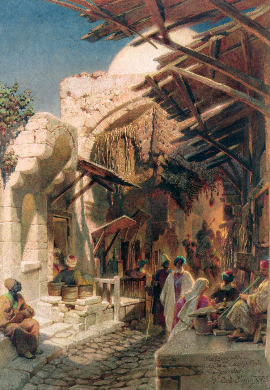 Basaren nära Damaskusporten i Jerusalem av Carl Haag