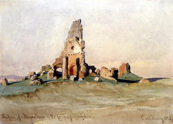 Ruinen av ett mausoleum på den romerska landsbygden av Carl Haag