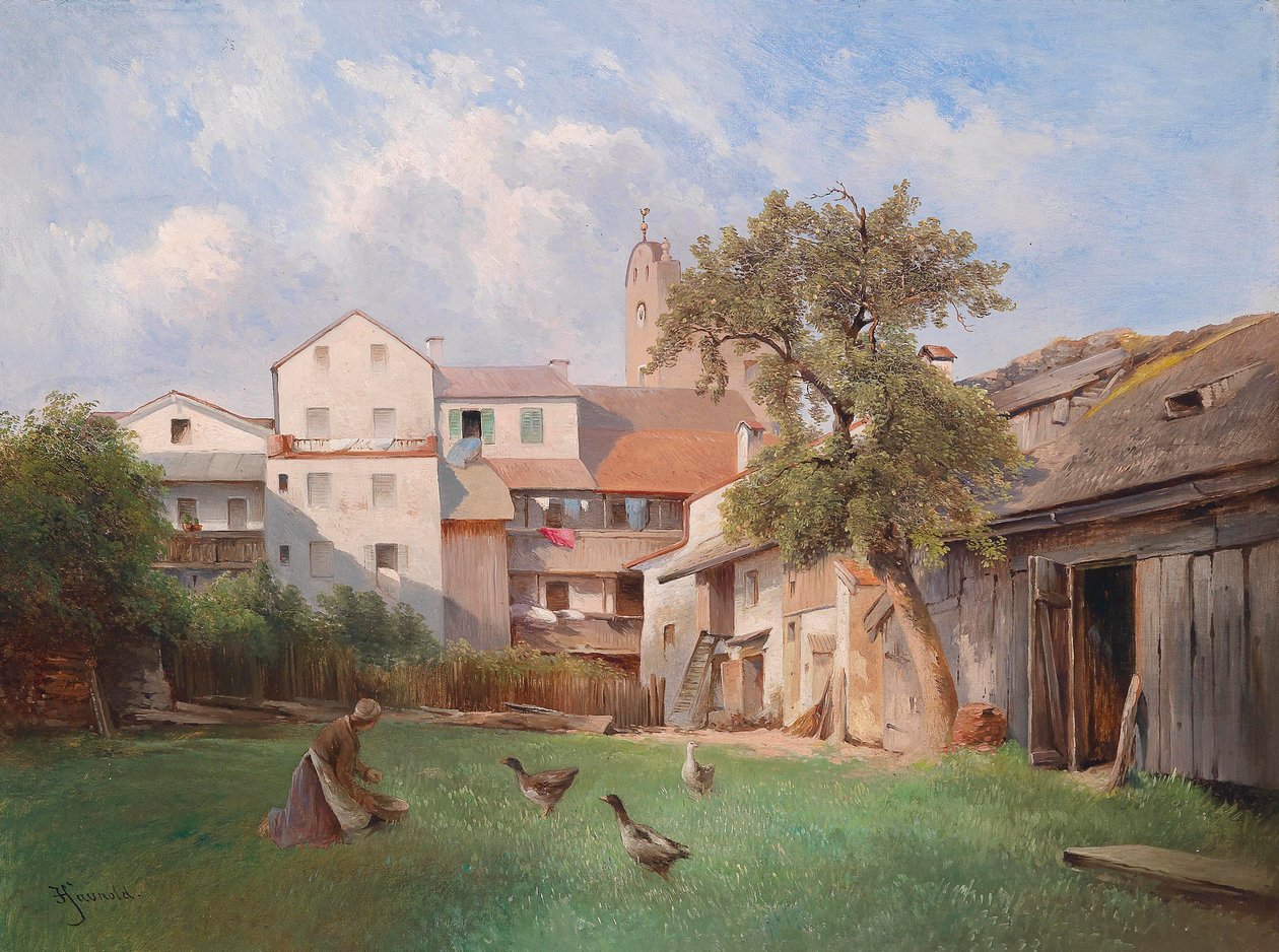 Carl Haunolds innergård till tvålmakarhuset i Tittmoning 1907 av Carl Haunold