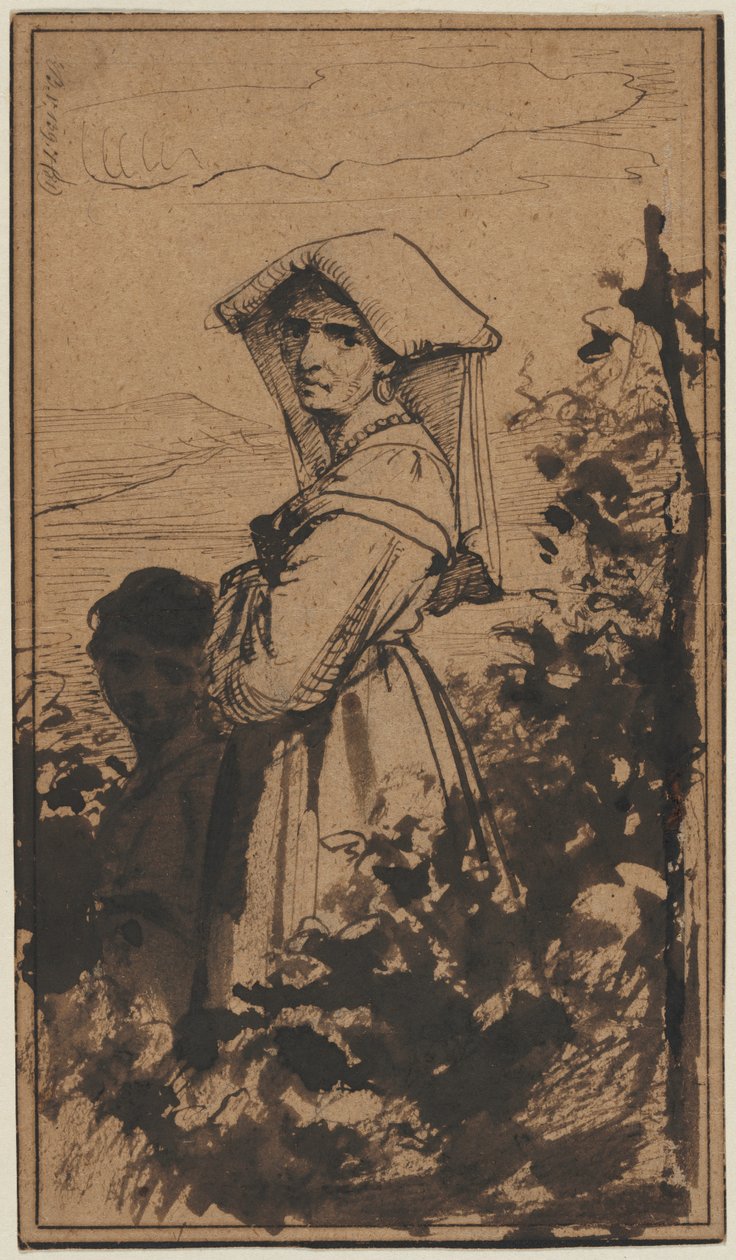 Stående kvinna och barn, 1800-talets andra hälft. av Carl Heinrich Bloch