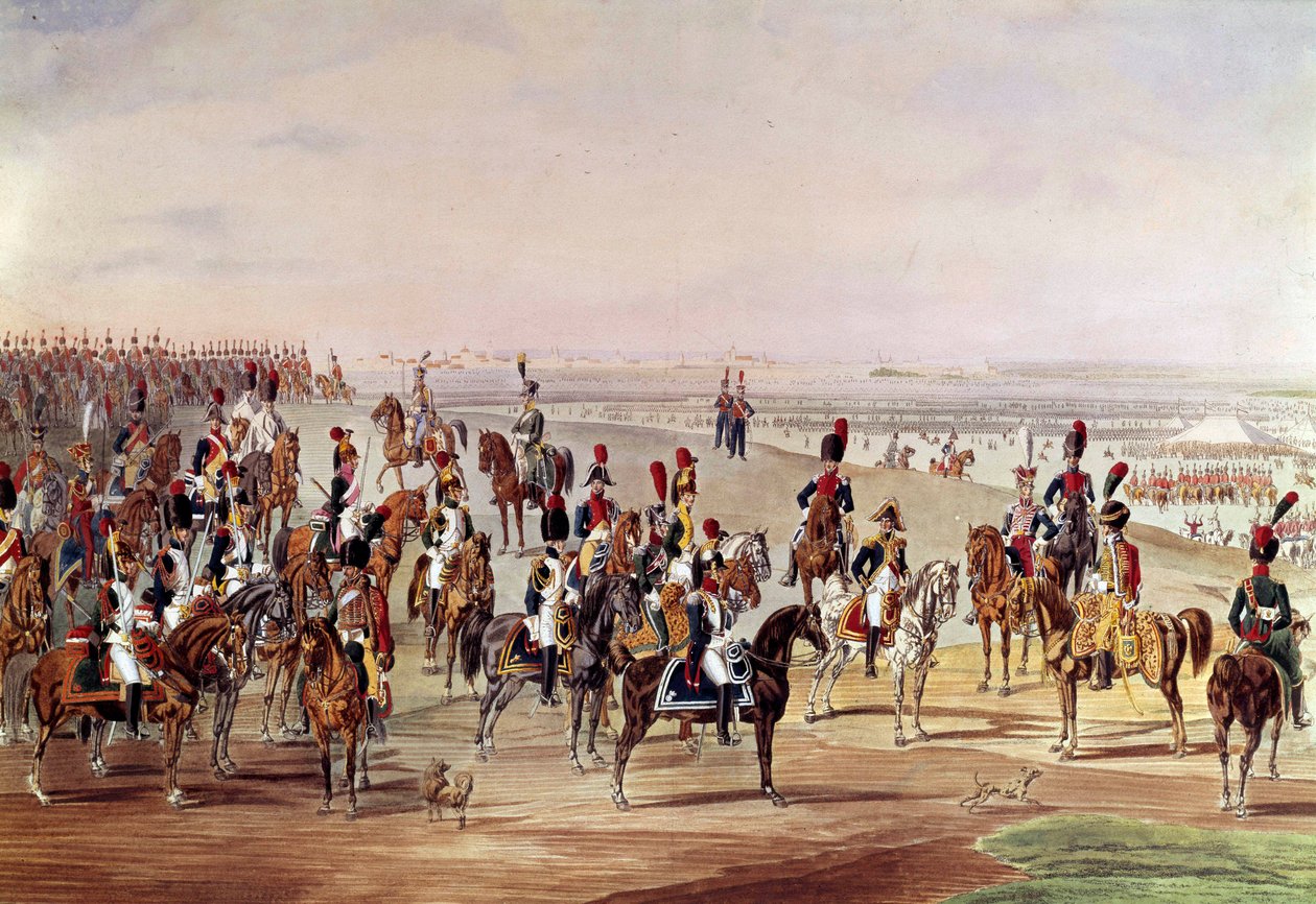 Allmän bild av det franska kavalleriet, ca 1809 Illustration av Carl-Heinrich Rahl (1779-1843) efter Wilhem von Kobell (1766-1855). Dämpa. 0,49x0,7 m. Paris, Musee de l